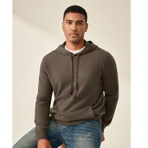 KVSS 100% Pure Cashmere Hoodie Sweater Pullover Dark Olive Green Large NWT!